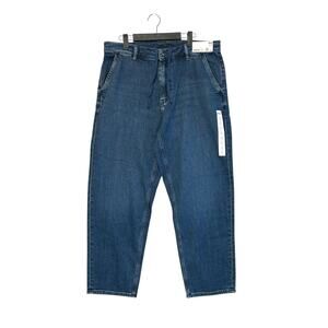 Uniqlo Relaxed Ankle Jeans NWT Women's Sz L Medium Wash Tapered Wide Leg Denim